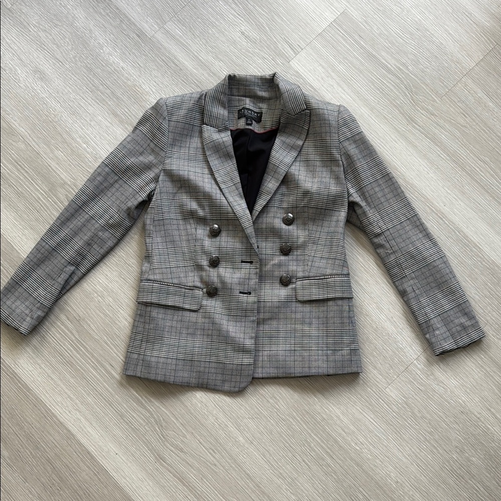 Laundry By Shelli Segal Gray Blazer with Notched Lapels